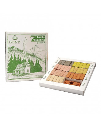 Set tamjan 7 Earthy Himalaya 70 kockica (70 cigli + stalak za tamjan)