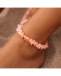 Narukvica za nogu Anklet Pink Coral Chain Pura Vida