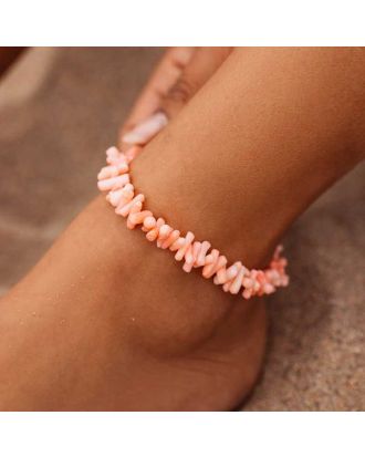 Narukvica za nogu Anklet Pink Coral Chain Pura Vida