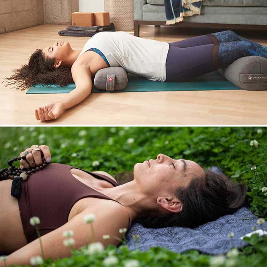 Poza mrtvaca (Savasana) - korištenje yoga potpore