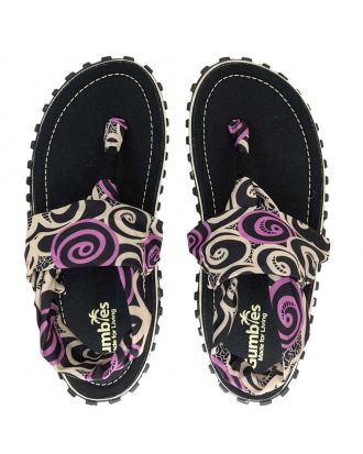 Gumbies Slingback sandali - japanke - Black Swirls (črna / vijolična) / UK 8 / EU42