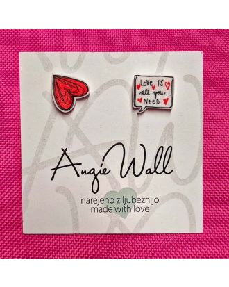 Unikatne naušnice Love is all you need Angie Wall